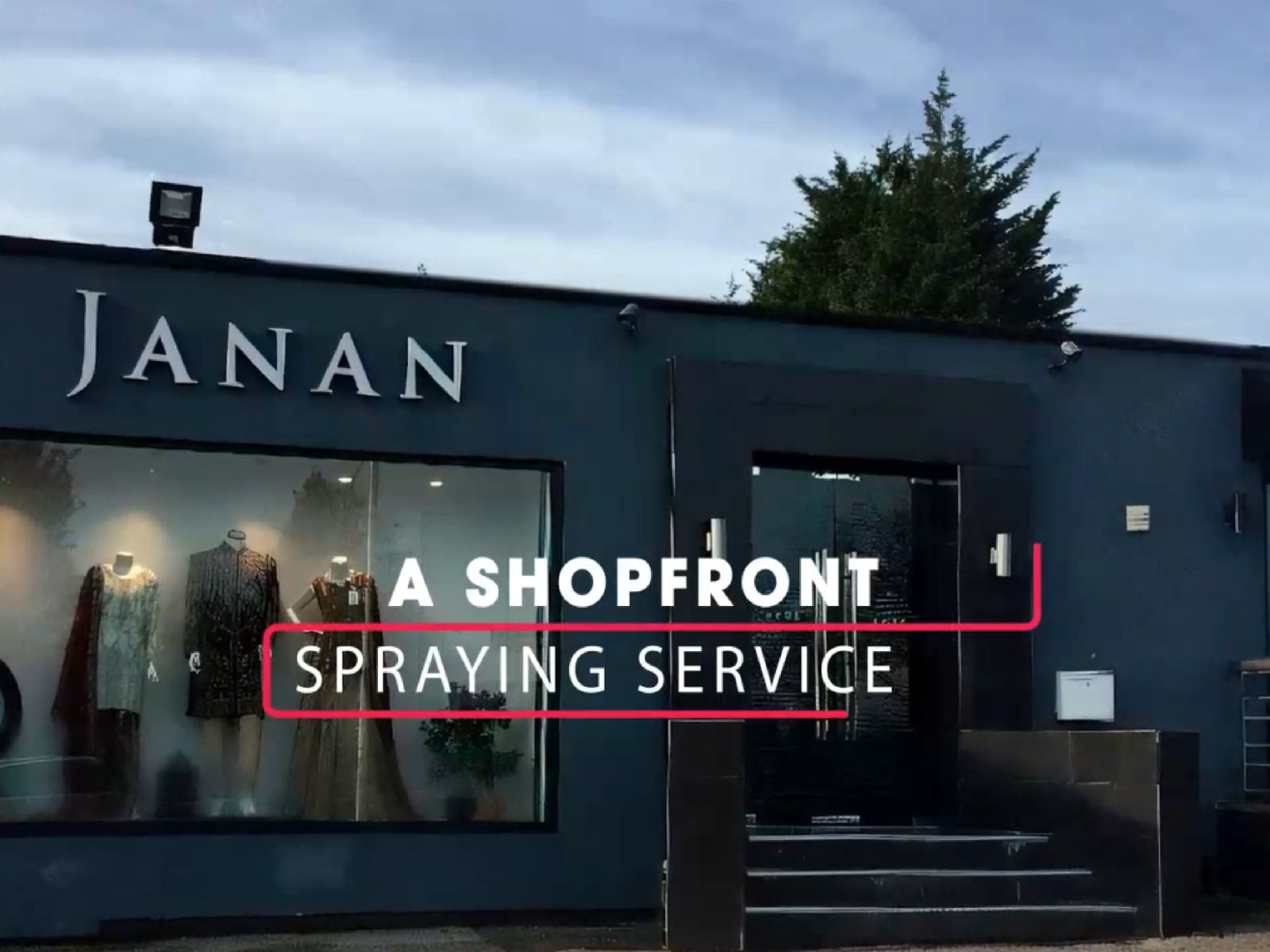 Dark grey resprayed shop front